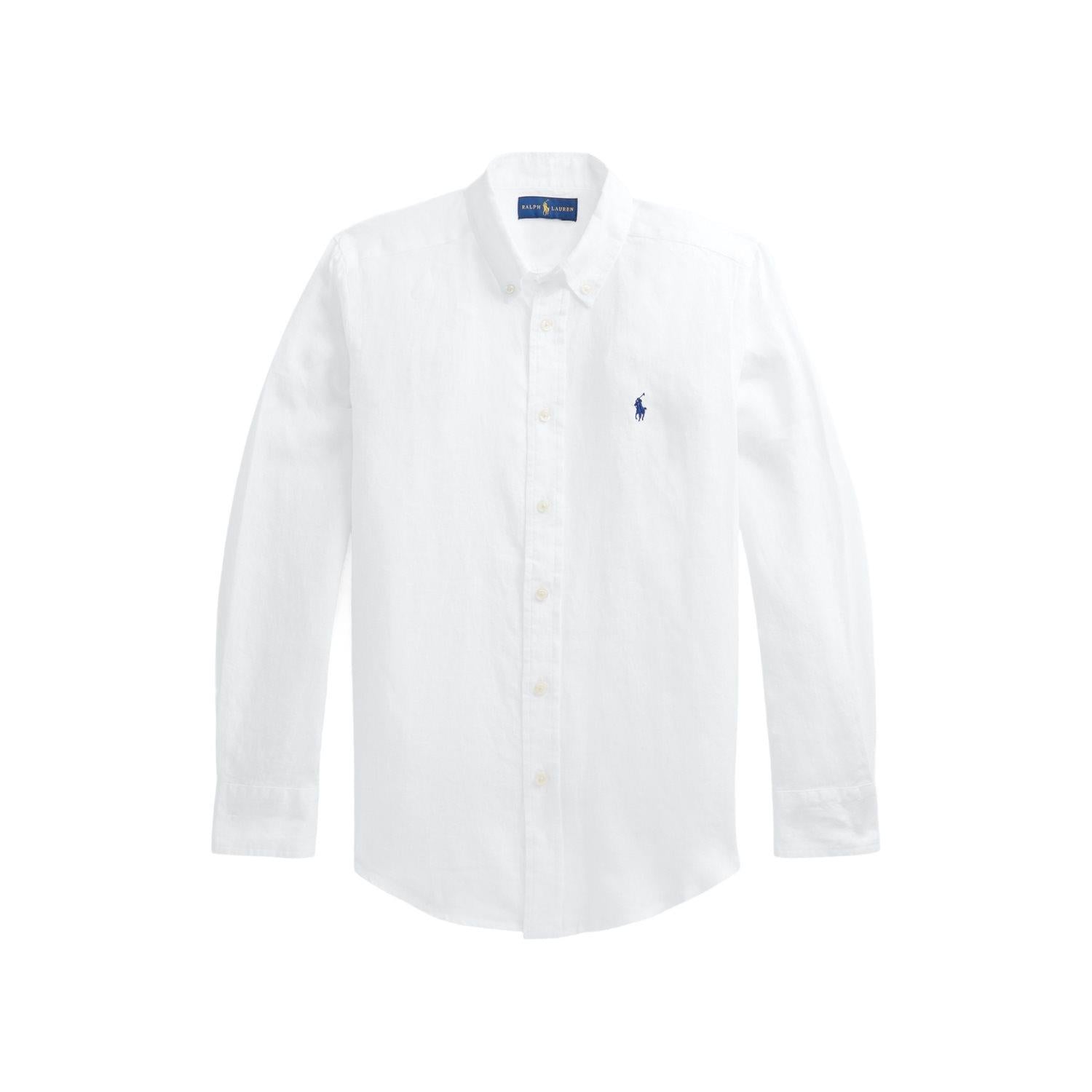 RALPH LAUREN 8-16År Lin skjorte Hvit - Farmor Ingvarda