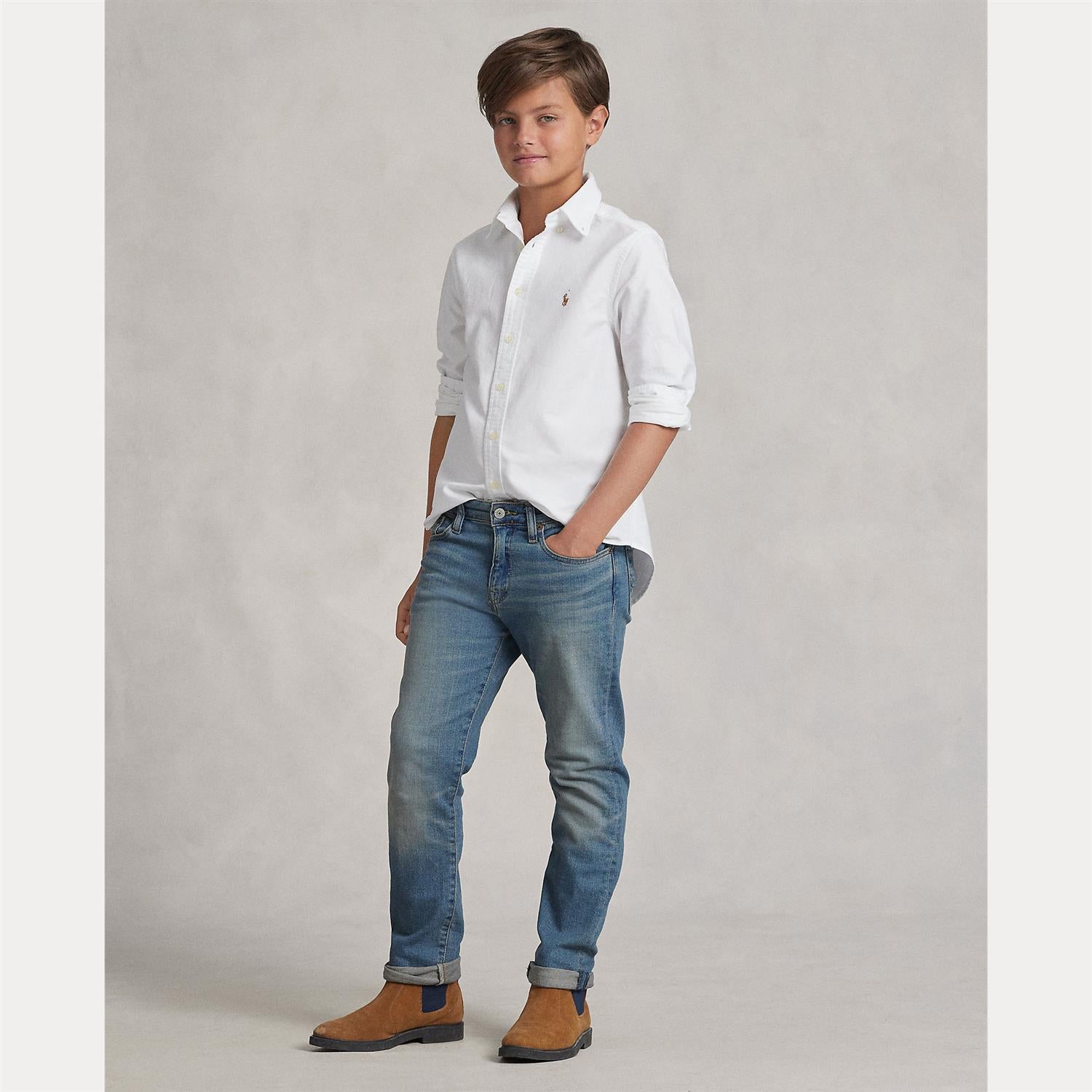 RALPH LAUREN 8-16År Oxford Shirt Hvit - Farmor Ingvarda