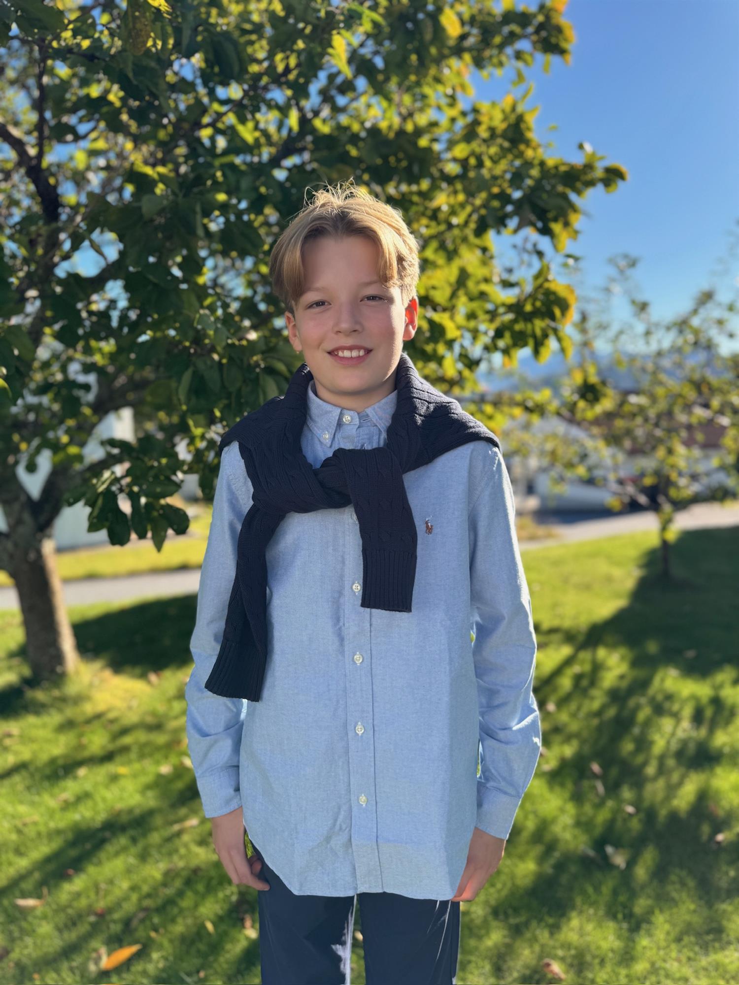 RALPH LAUREN 8-16År Oxford Shirt Lyseblå - Farmor Ingvarda