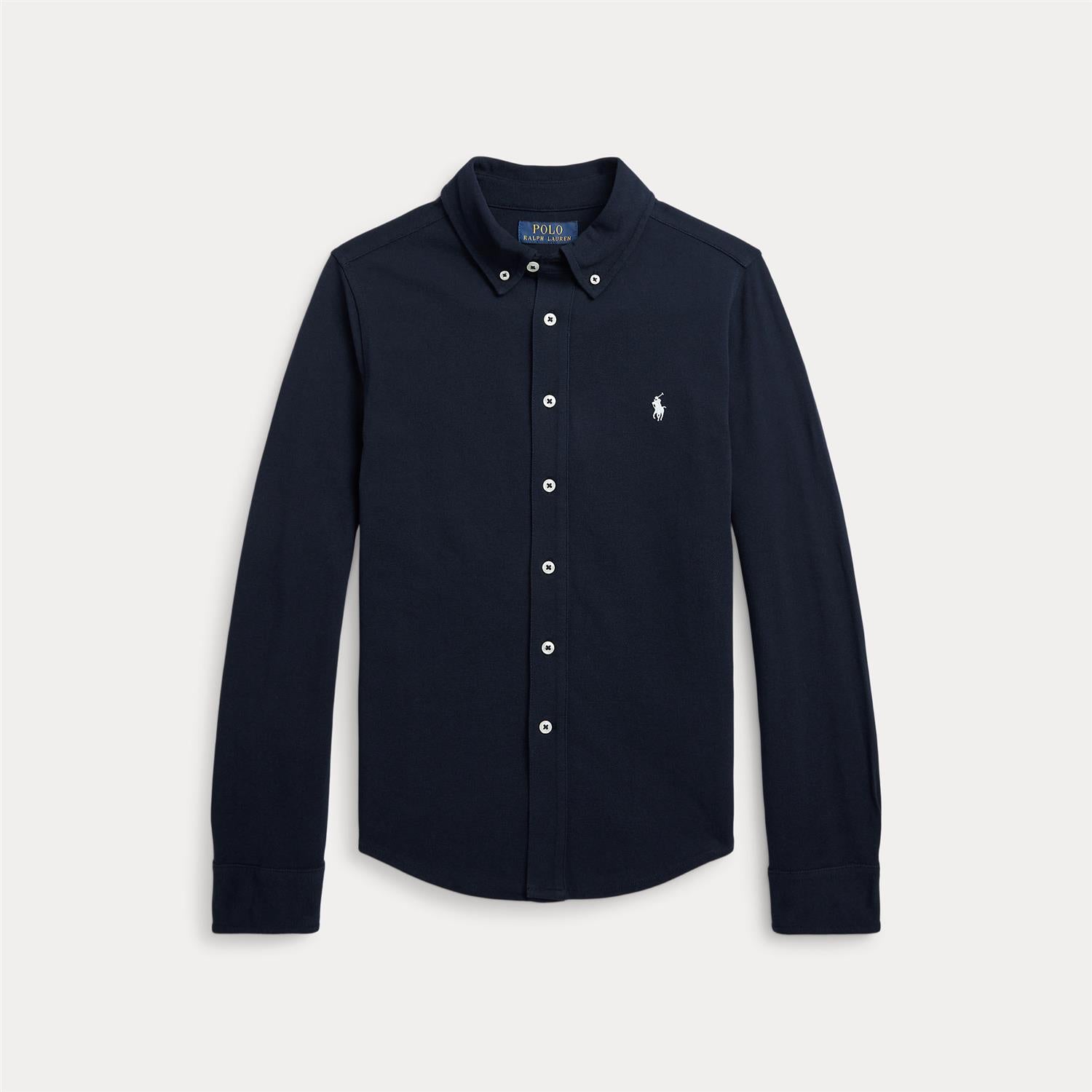 RALPH LAUREN 8-16År Skjorte Bomull Mesh Mørkeblå - Farmor Ingvarda