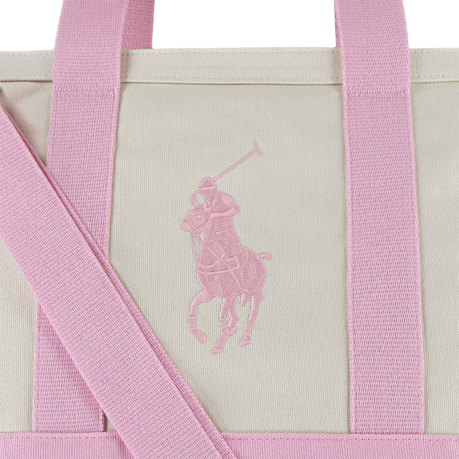 RALPH LAUREN 8-16År Polo Player Tote Lyserosa/Krem - Farmor Ingvarda