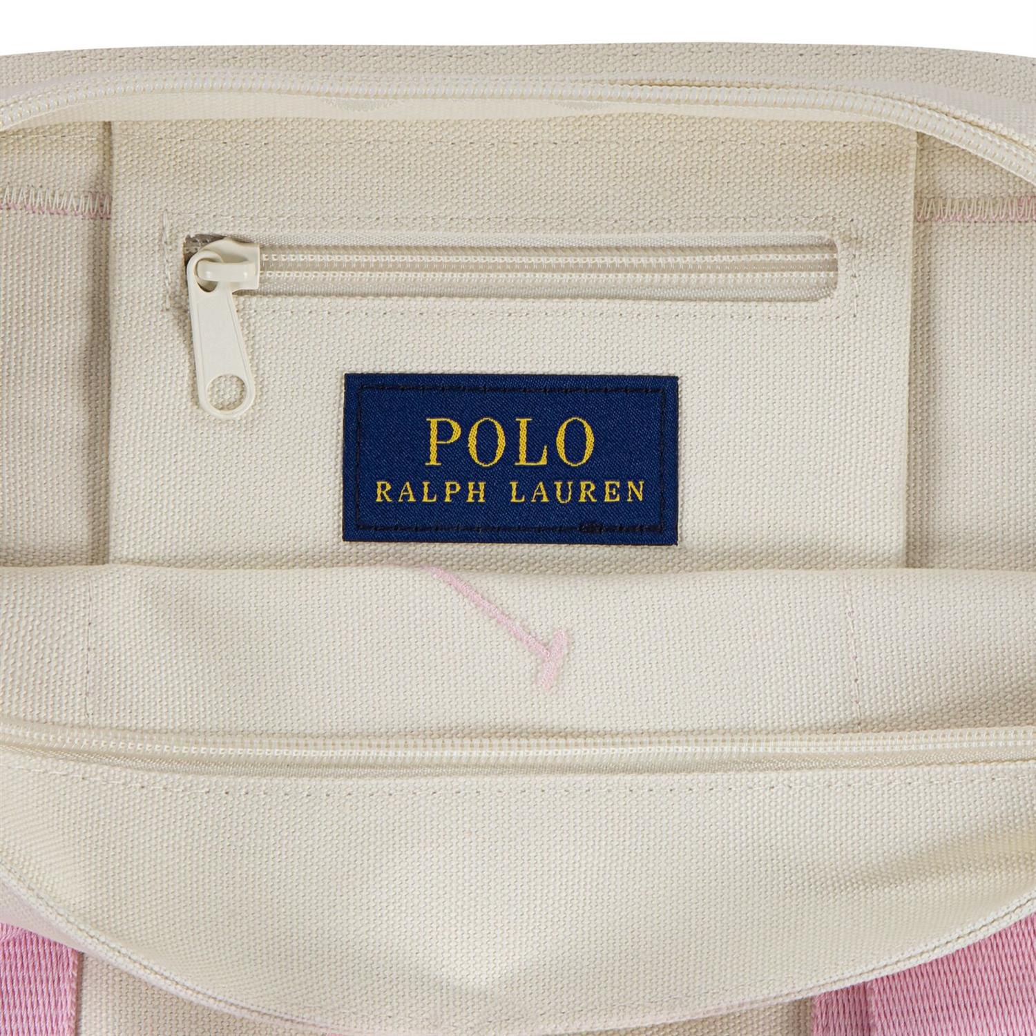 RALPH LAUREN 8-16År Polo Player Tote Lyserosa/Krem - Farmor Ingvarda