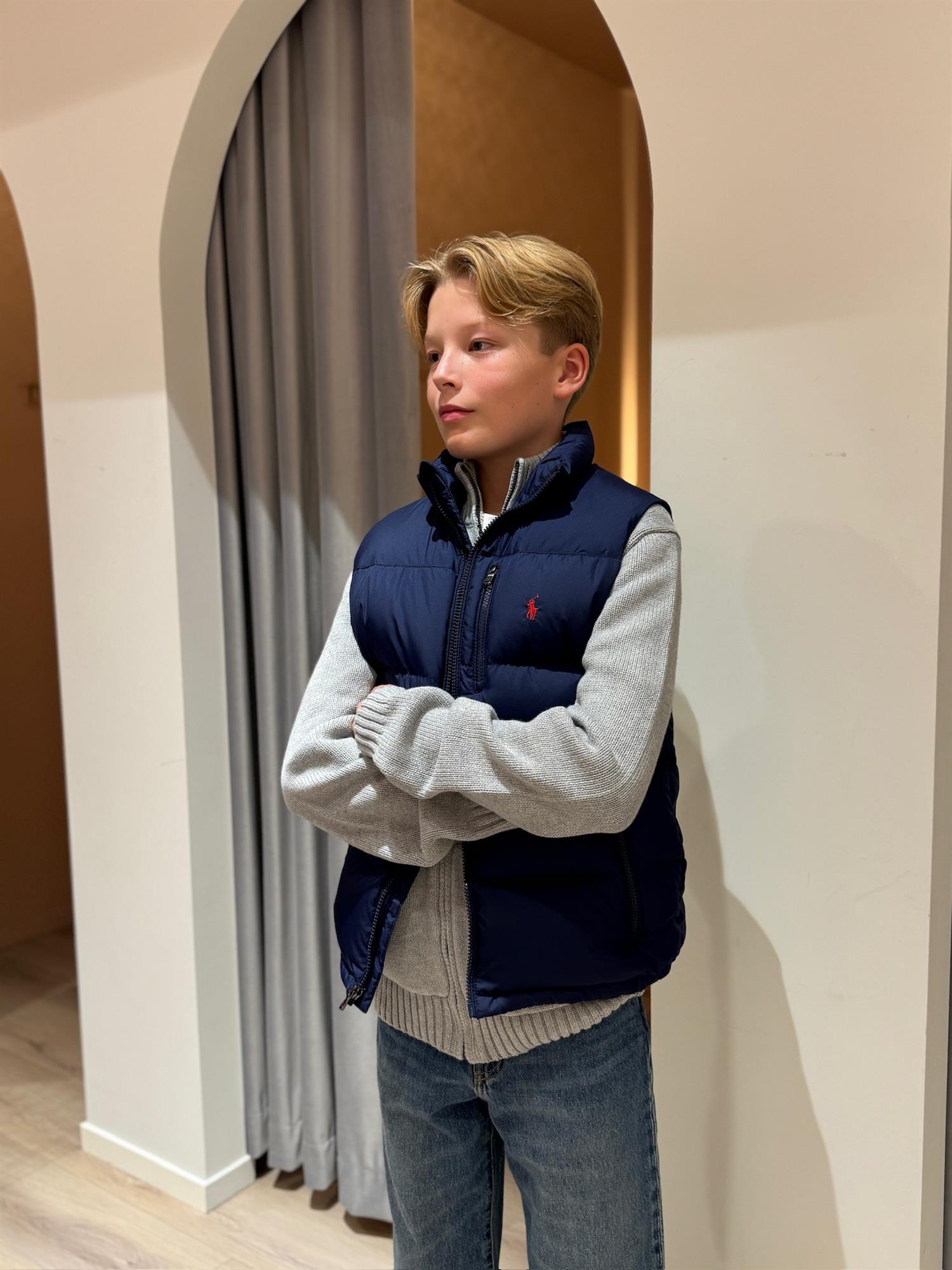 RALPH LAUREN 8-16År Boblevest Mørkeblå - Farmor Ingvarda