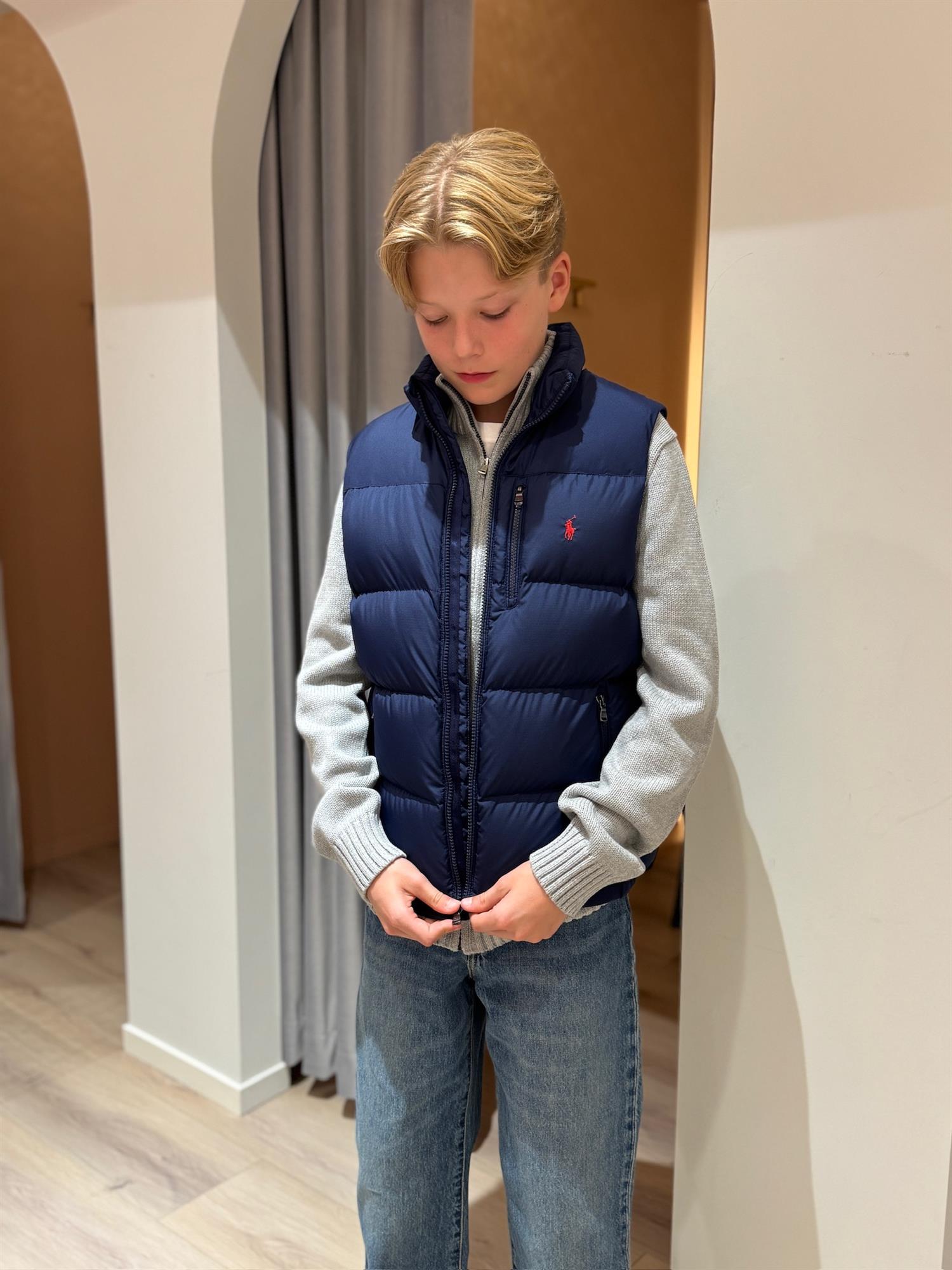 RALPH LAUREN 8-16År Boblevest Mørkeblå - Farmor Ingvarda