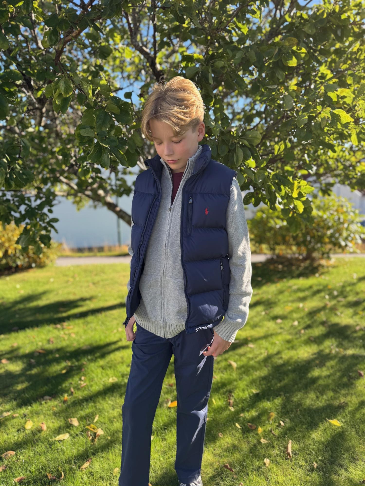 RALPH LAUREN 8-16År Boblevest Mørkeblå - Farmor Ingvarda
