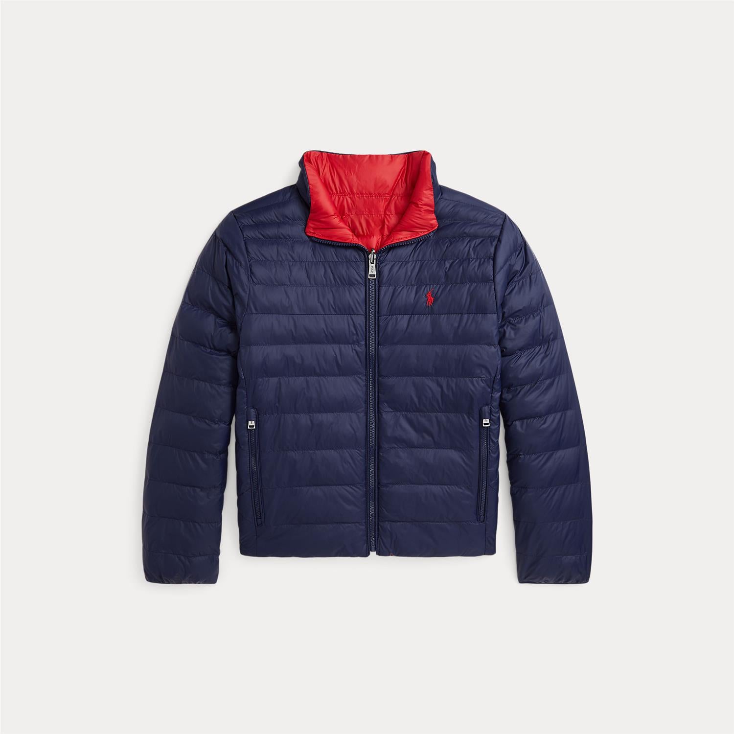 RALPH LAUREN 8-16År Reversible Terra Outerwear Bomber Mørkeblå/Rød - Farmor Ingvarda