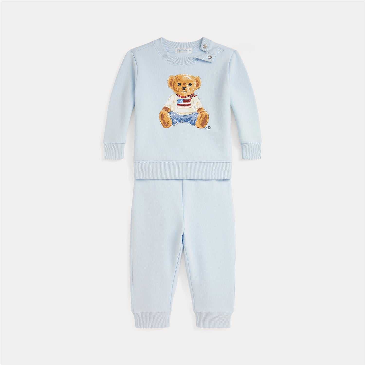 RALPH LAUREN Baby 0-24mnd. Polo Bear 2delt dress Lyseblå - Farmor Ingvarda