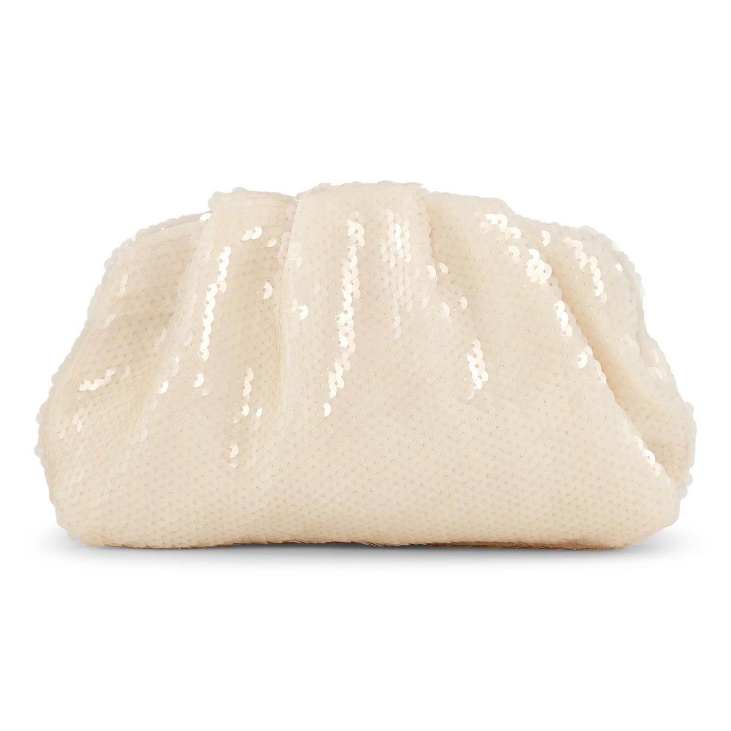 SUI AVA Sequin Clutch Bag Cream - Farmor Ingvarda