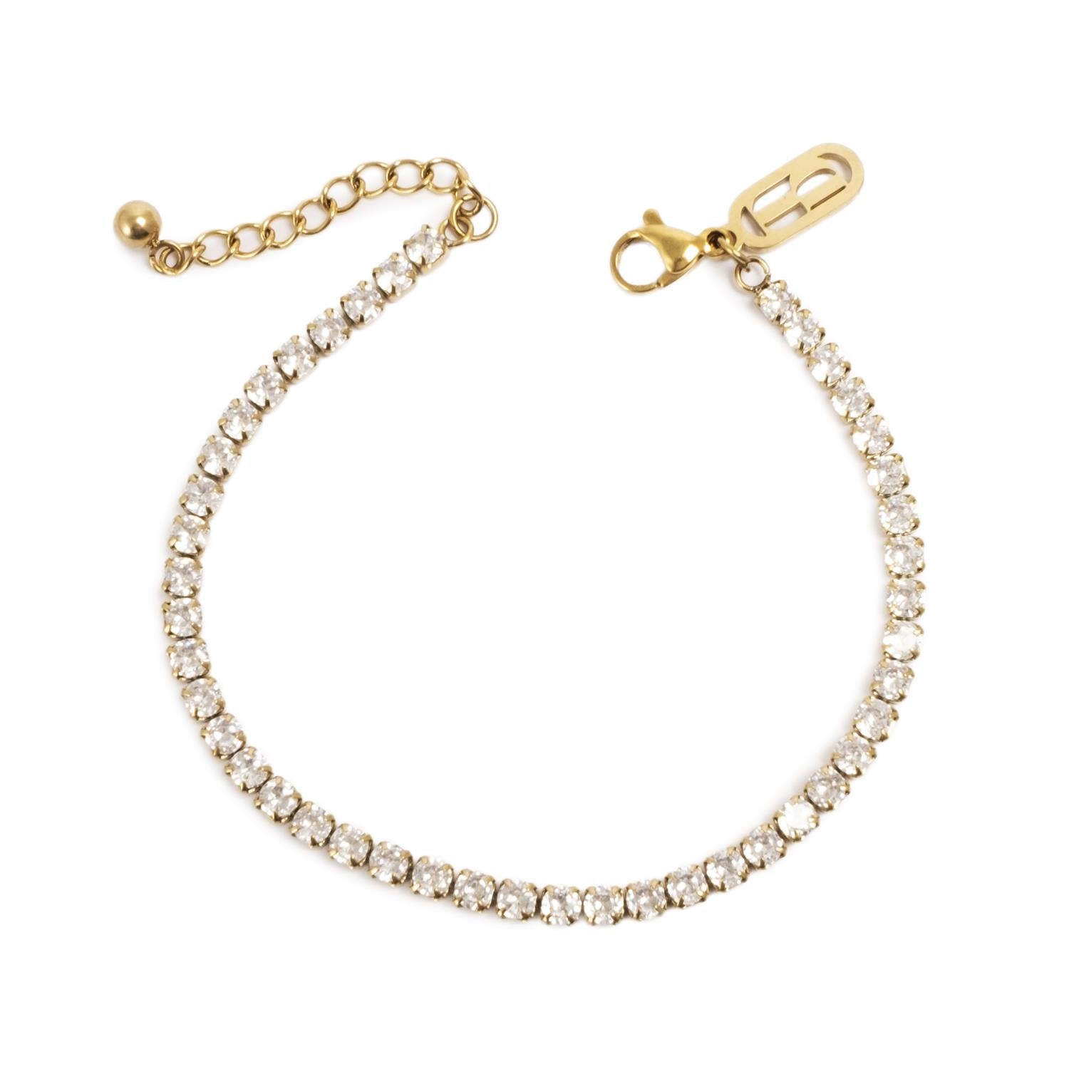 TONE DAMLI by A & C You Sexy Thing Tennis Armbånd Gold - Farmor Ingvarda