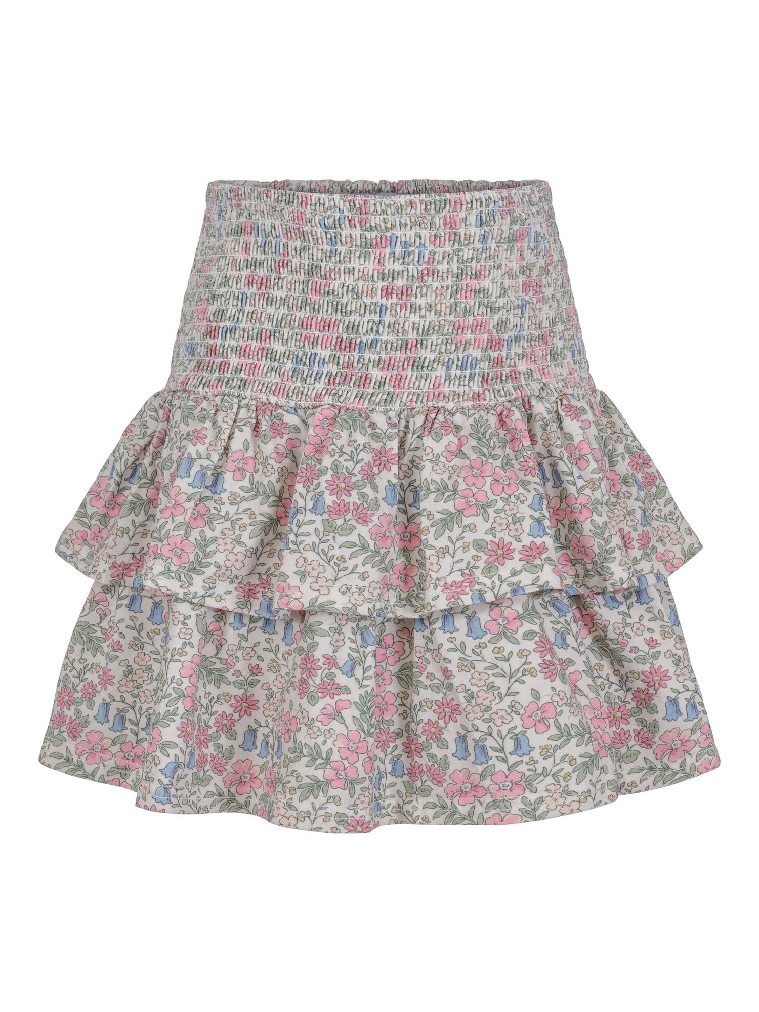VILJE OG VE Milla skjørt,Blomstret Blå - Farmor Ingvarda