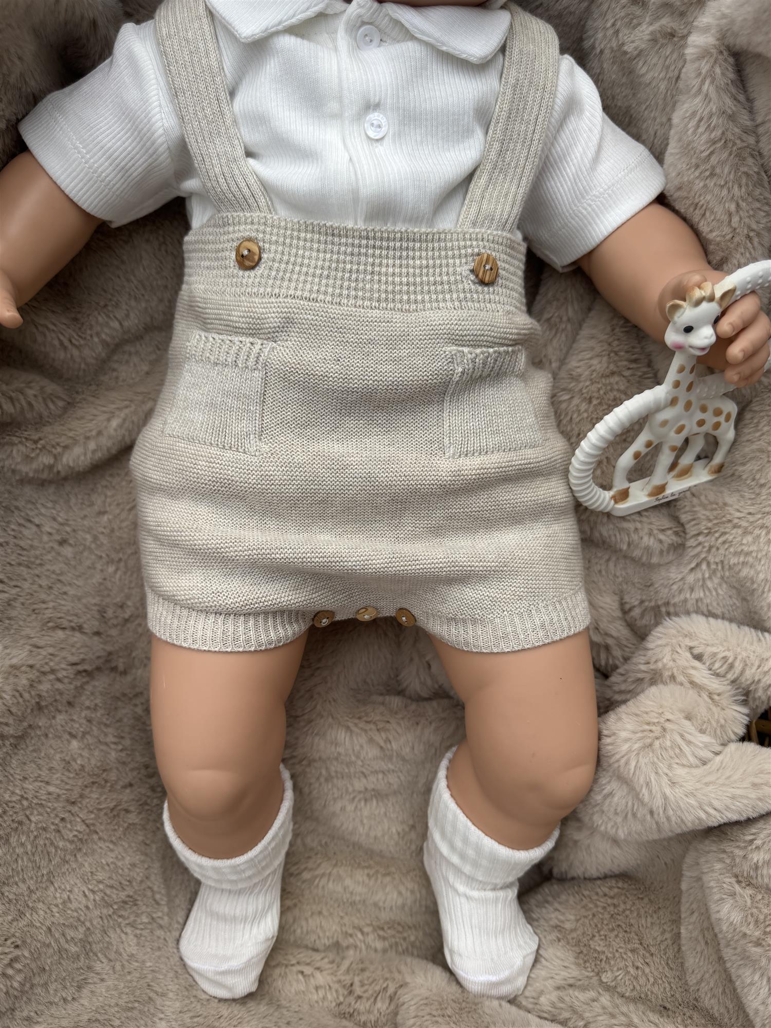 WEDOBLE Strikket Seleshorts m/struktur Beige - Farmor Ingvarda