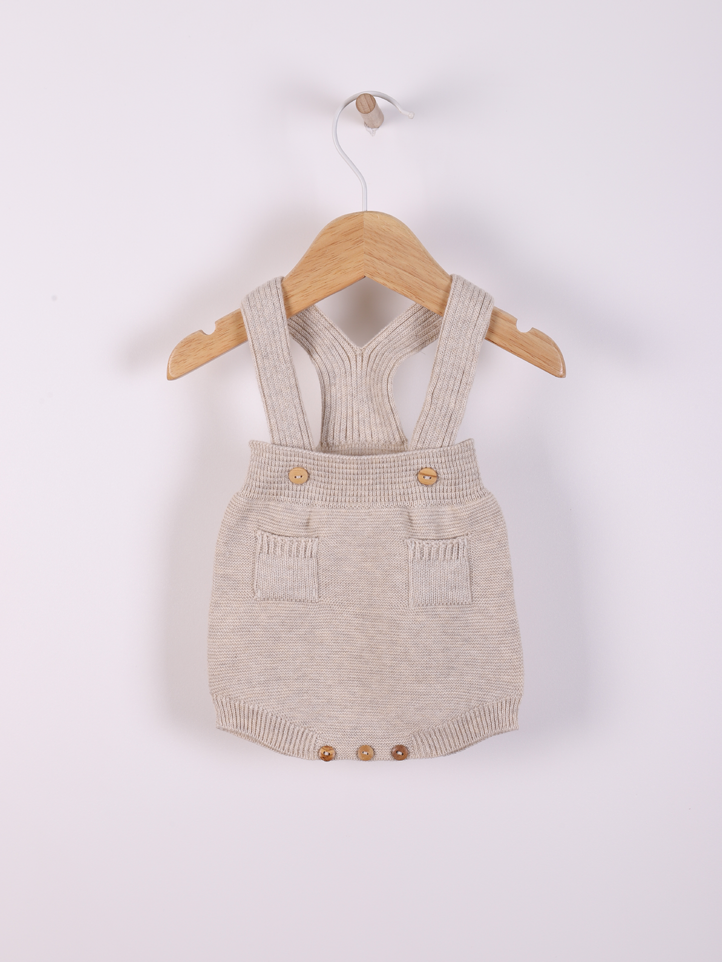 WEDOBLE Strikket Seleshorts m/struktur Beige - Farmor Ingvarda