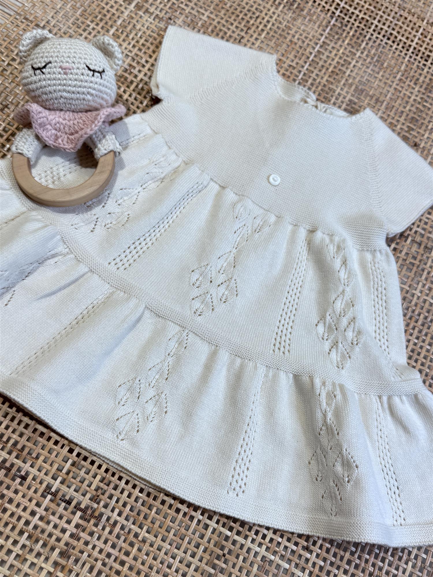 WEDOBLE Strikket kjole Beige - Farmor Ingvarda