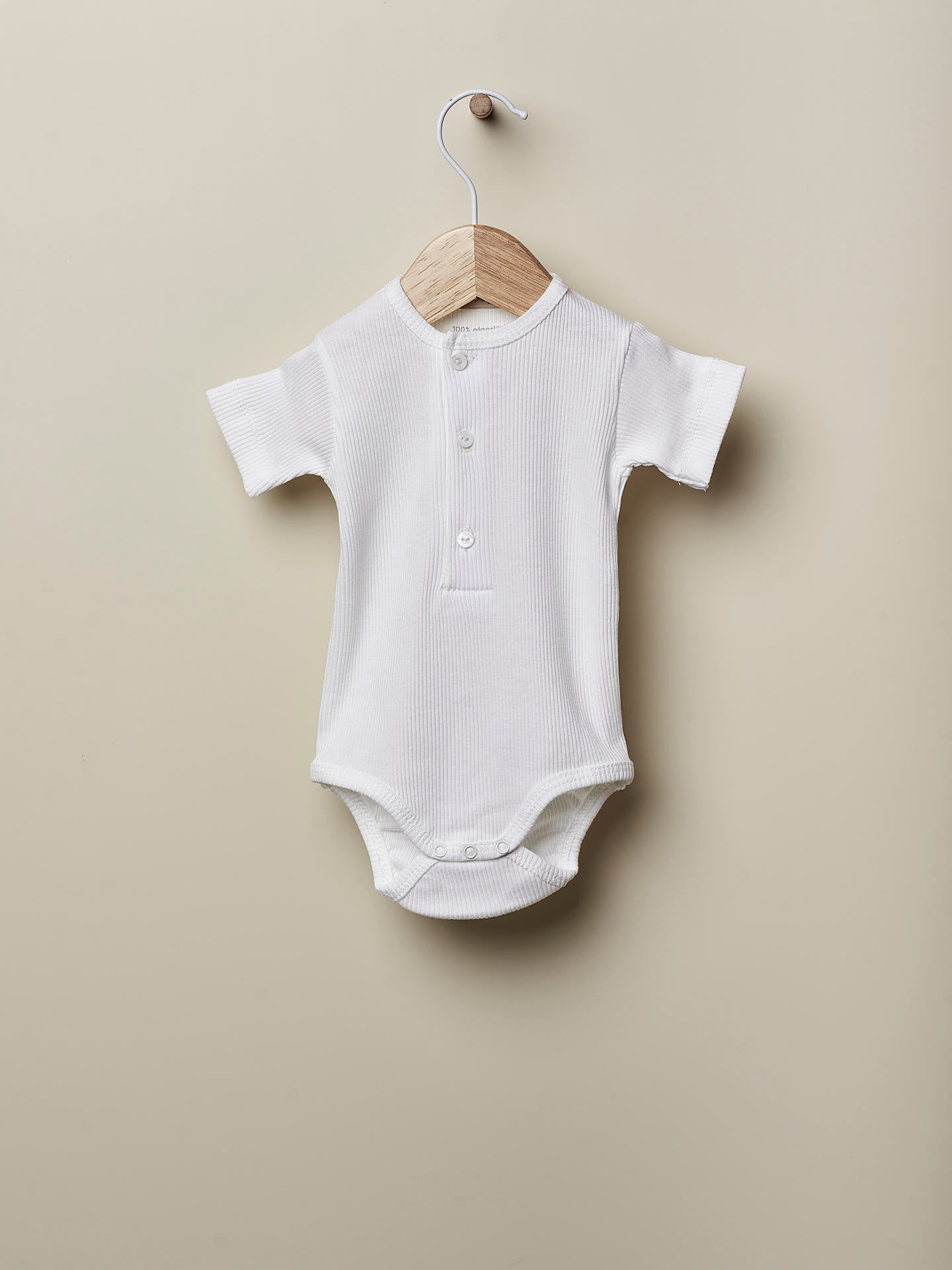 WEDOBLE Rib Body m/kort erm Krem - Farmor Ingvarda