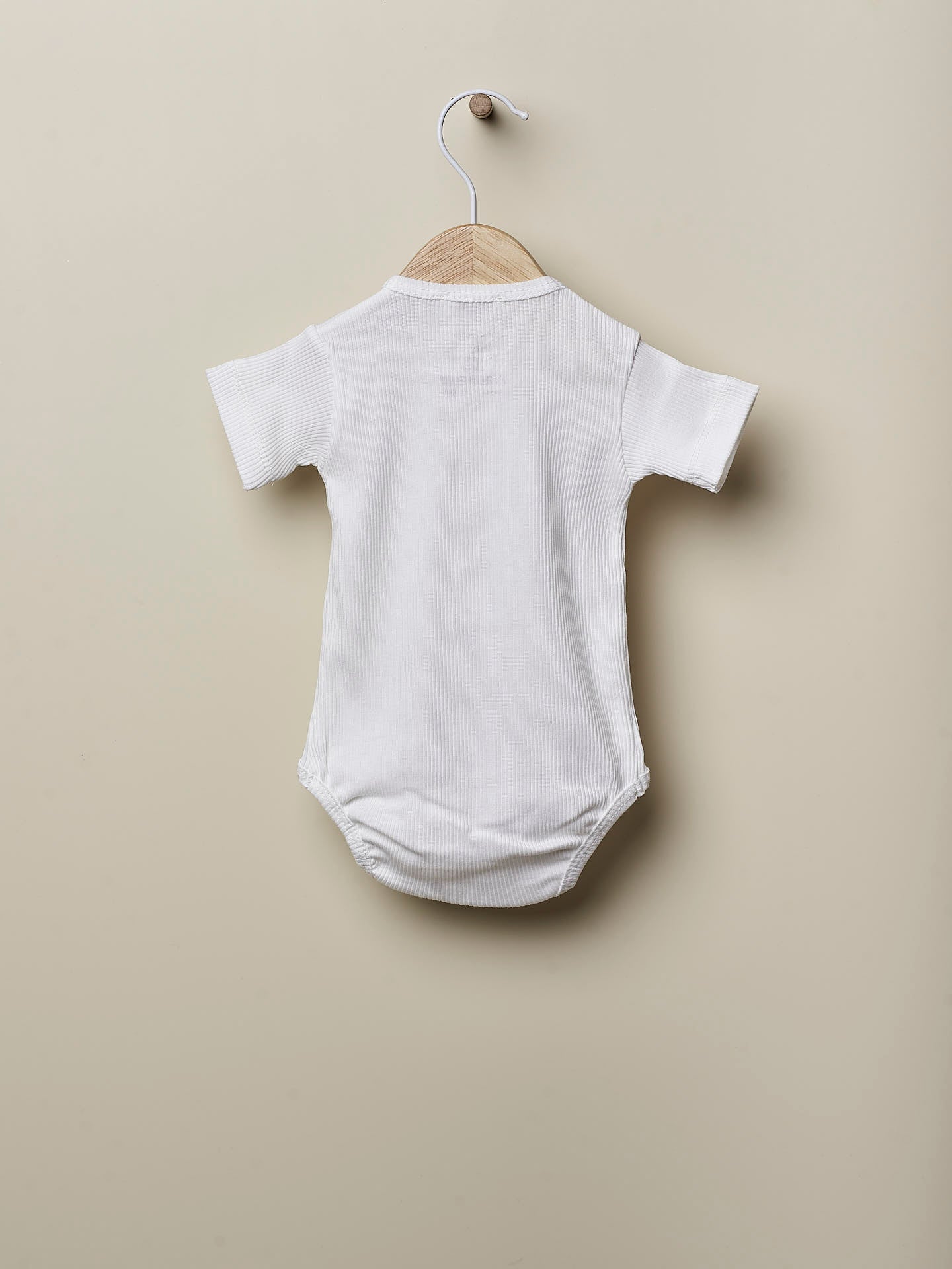 WEDOBLE Rib Body m/kort erm Krem - Farmor Ingvarda