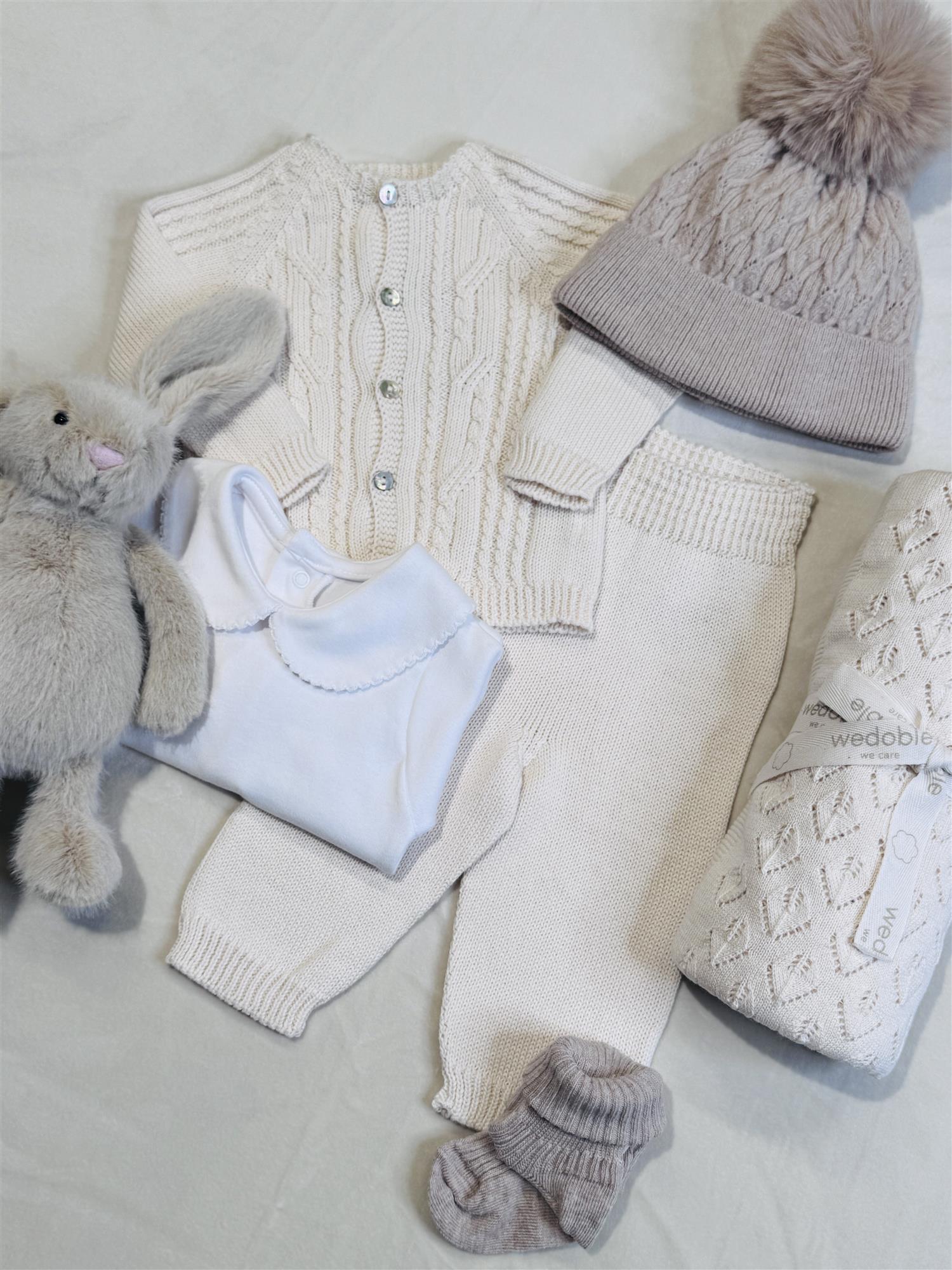 WEDOBLE Strikket jakke Beige - Farmor Ingvarda
