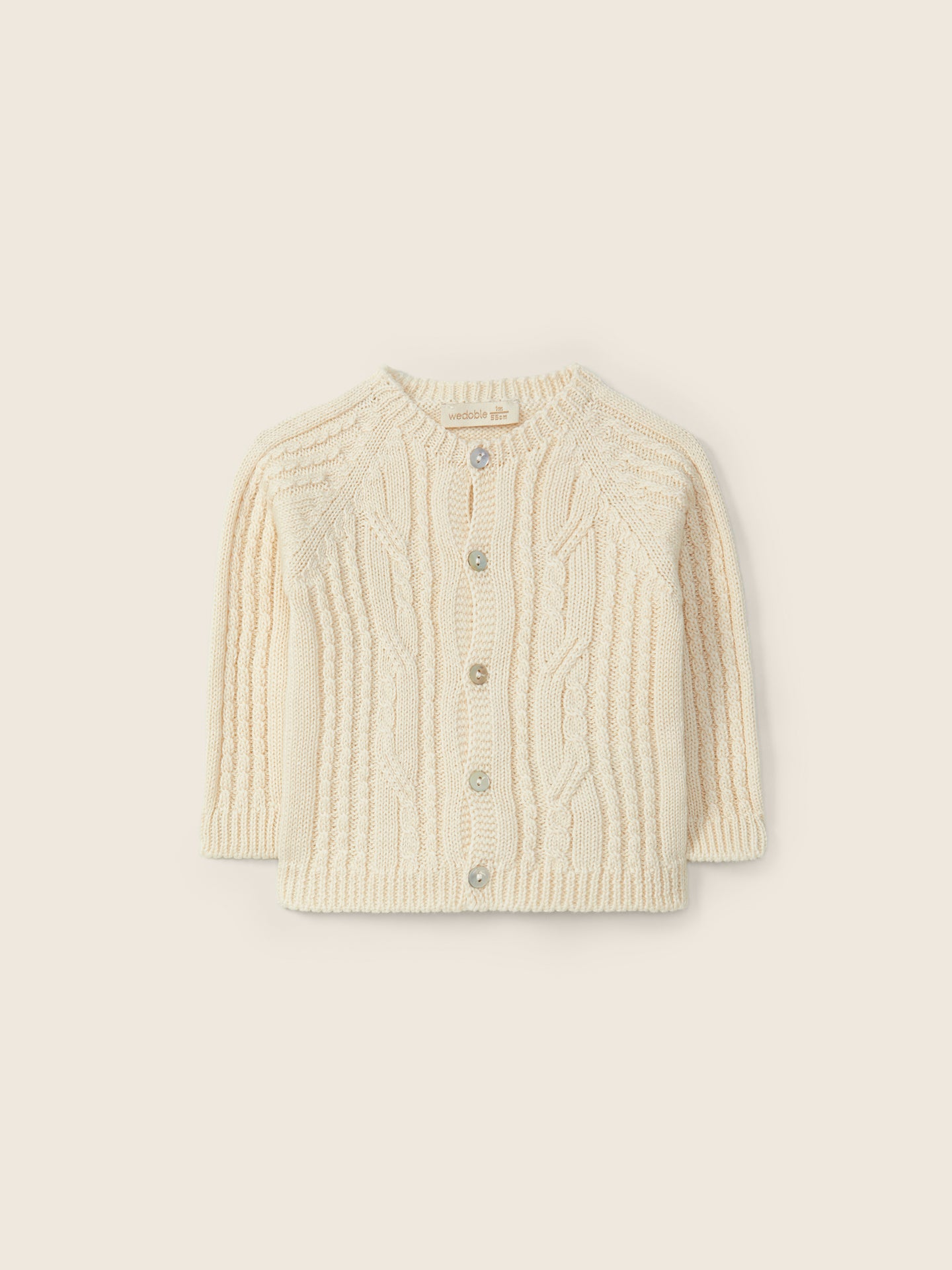 WEDOBLE Strikket jakke Beige - Farmor Ingvarda