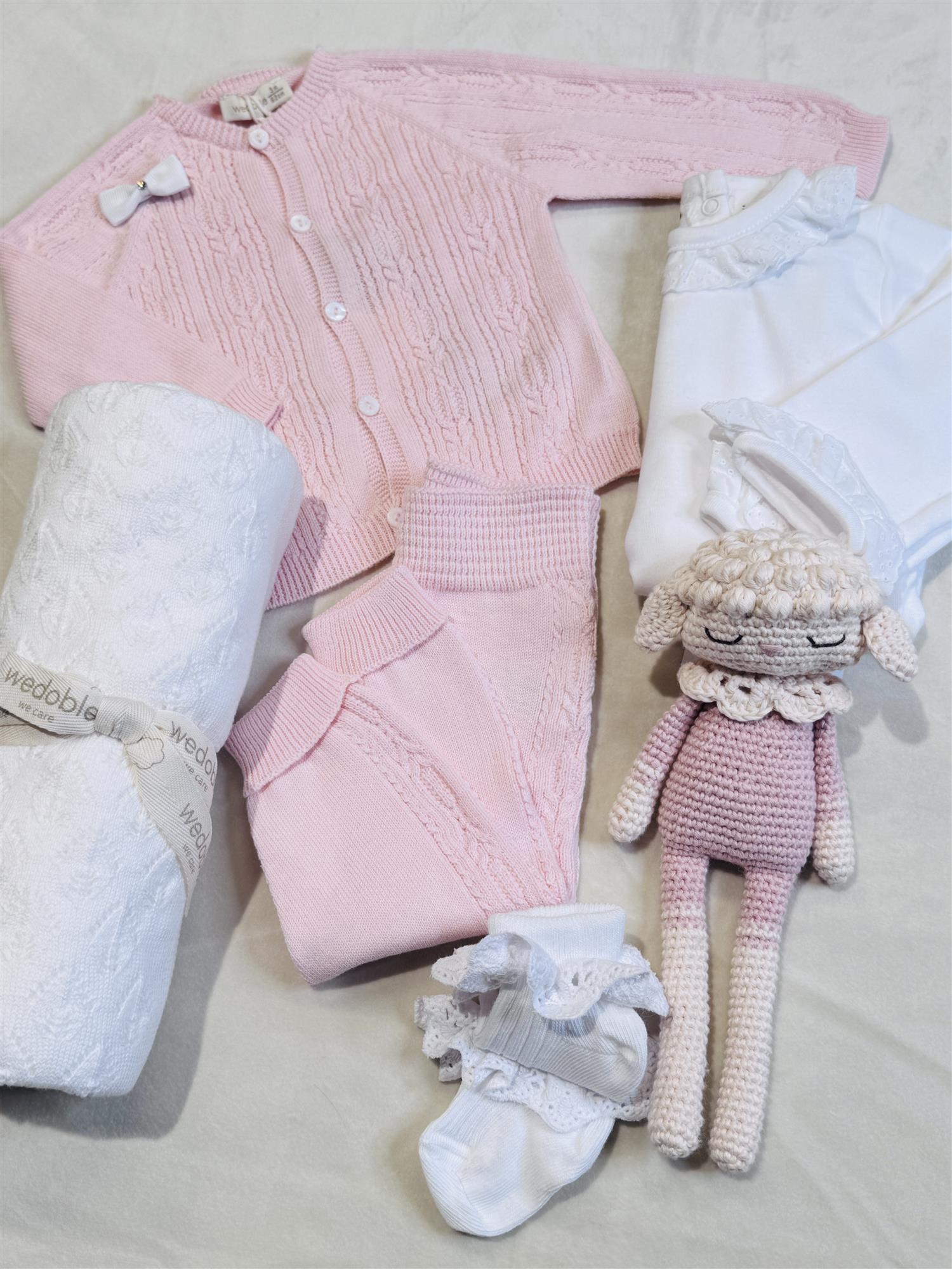 WEDOBLE Strikket jakke Lys Rosa - Farmor Ingvarda