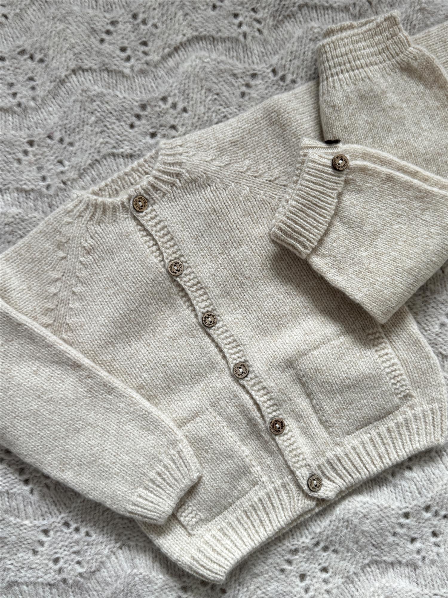 WEDOBLE Strikket Jakke,Ull Beige Melert - Farmor Ingvarda