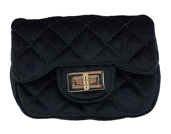 PRINSESSEFIN Velvet handbag Black Sort