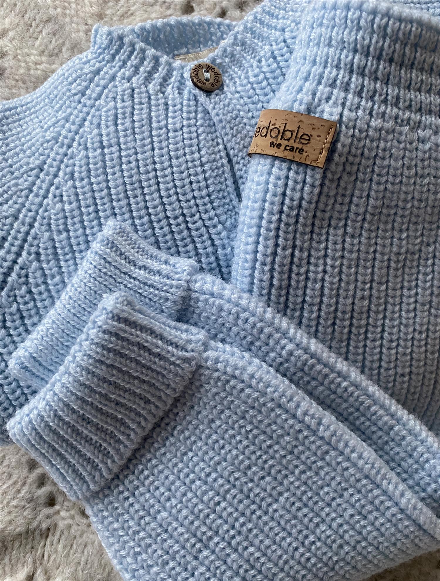 WEDOBLE Knitted Rib Trousers,Wool Lyseblå