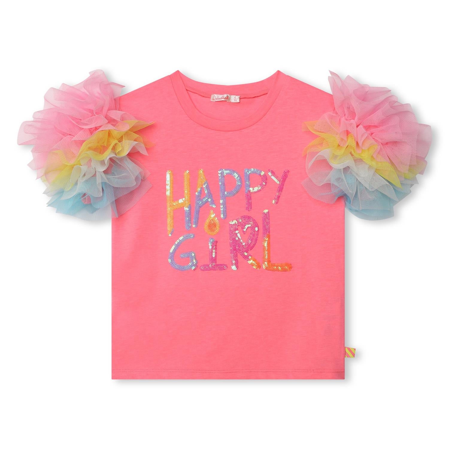 BILLIEBLUSH T-shirt m/rysjer,Happy Girl Rosa