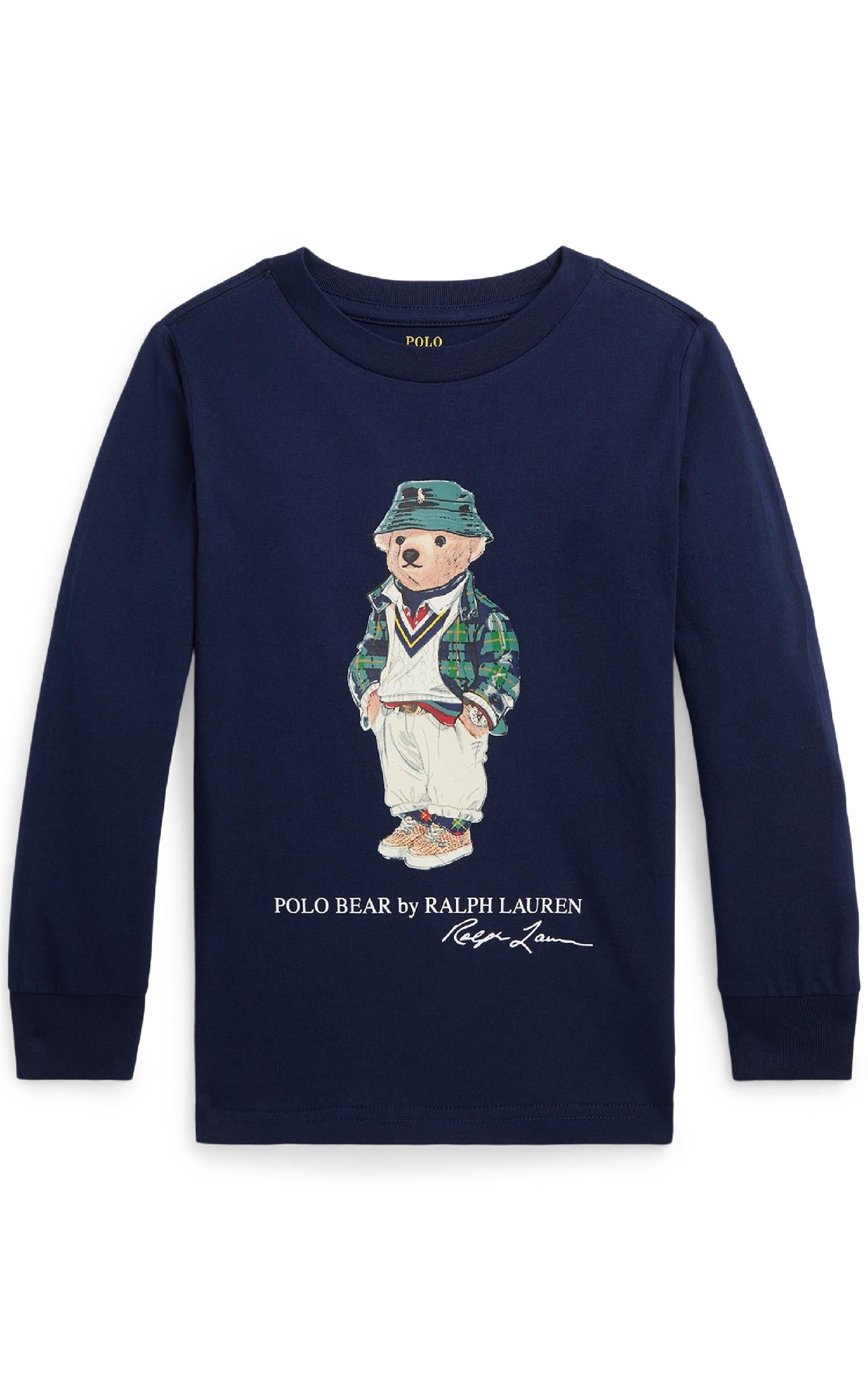 RALPH LAUREN 2-7År Polo Bear LS T-shirt,2-7år Mørkeblå