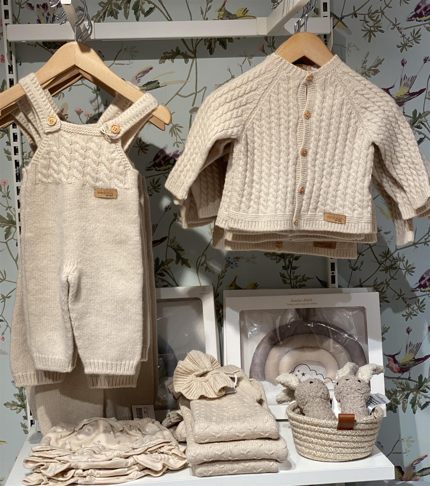 WEDOBLE Cable Knit Overall,Wool Lys Beige
