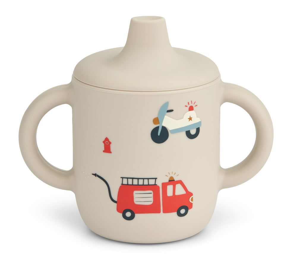 LIEWOOD Neil Sippy Cup,Emergency Vehicle Sand Mix