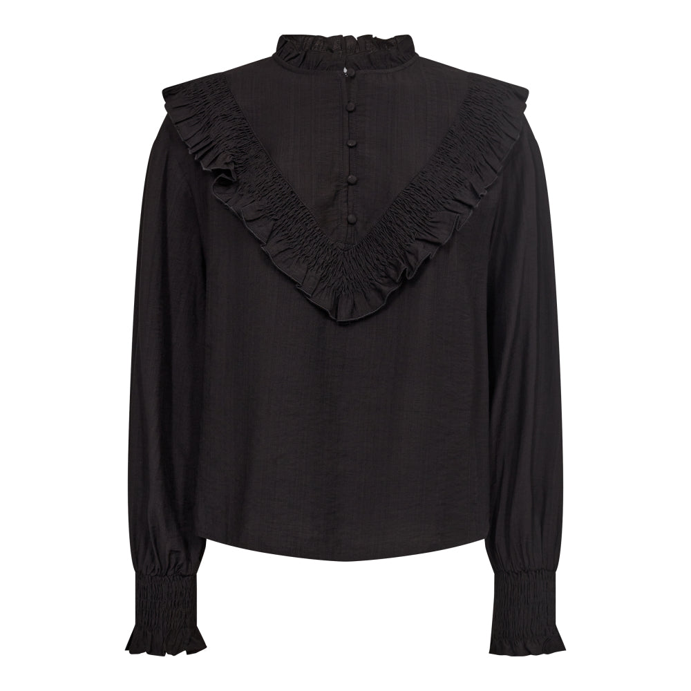 CO´ COUTURE Angus Frill Blouse Sort