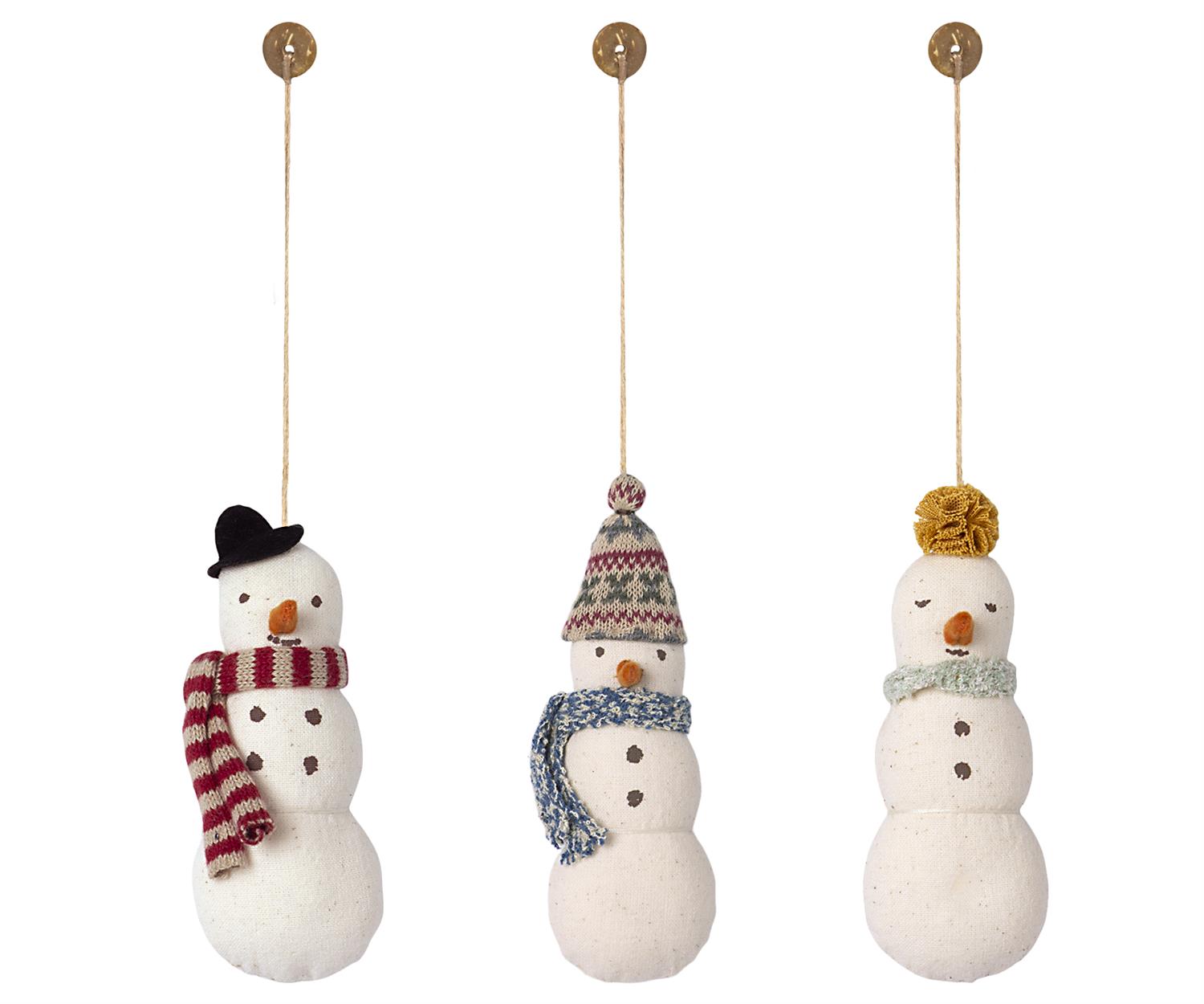 MAILEG Snowman with red and white scarf,myk