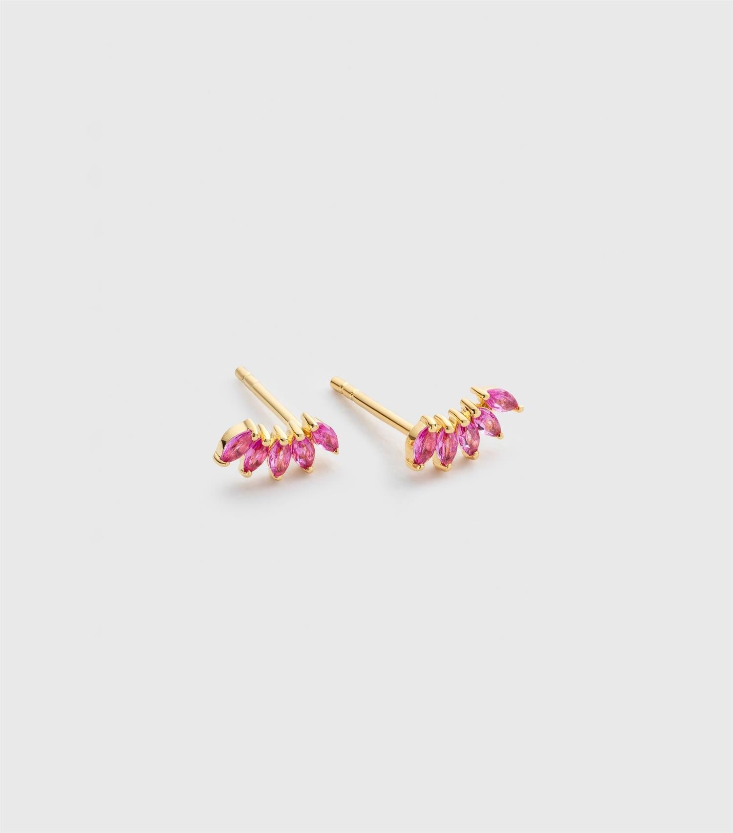 SYSTER P Theodora studs gold pink Rosa