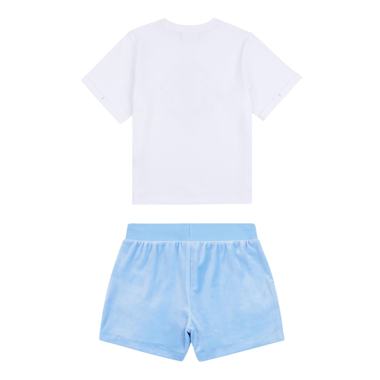 JUICY COUTURE T-skjorte & Shorts Blå/Hvit