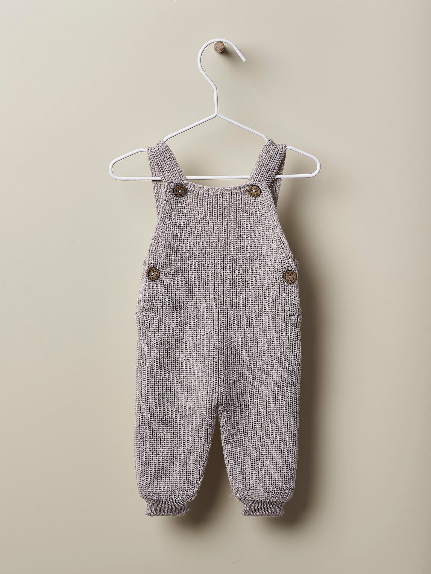 WEDOBLE Knitted Rib Dungarees,Wool Beige
