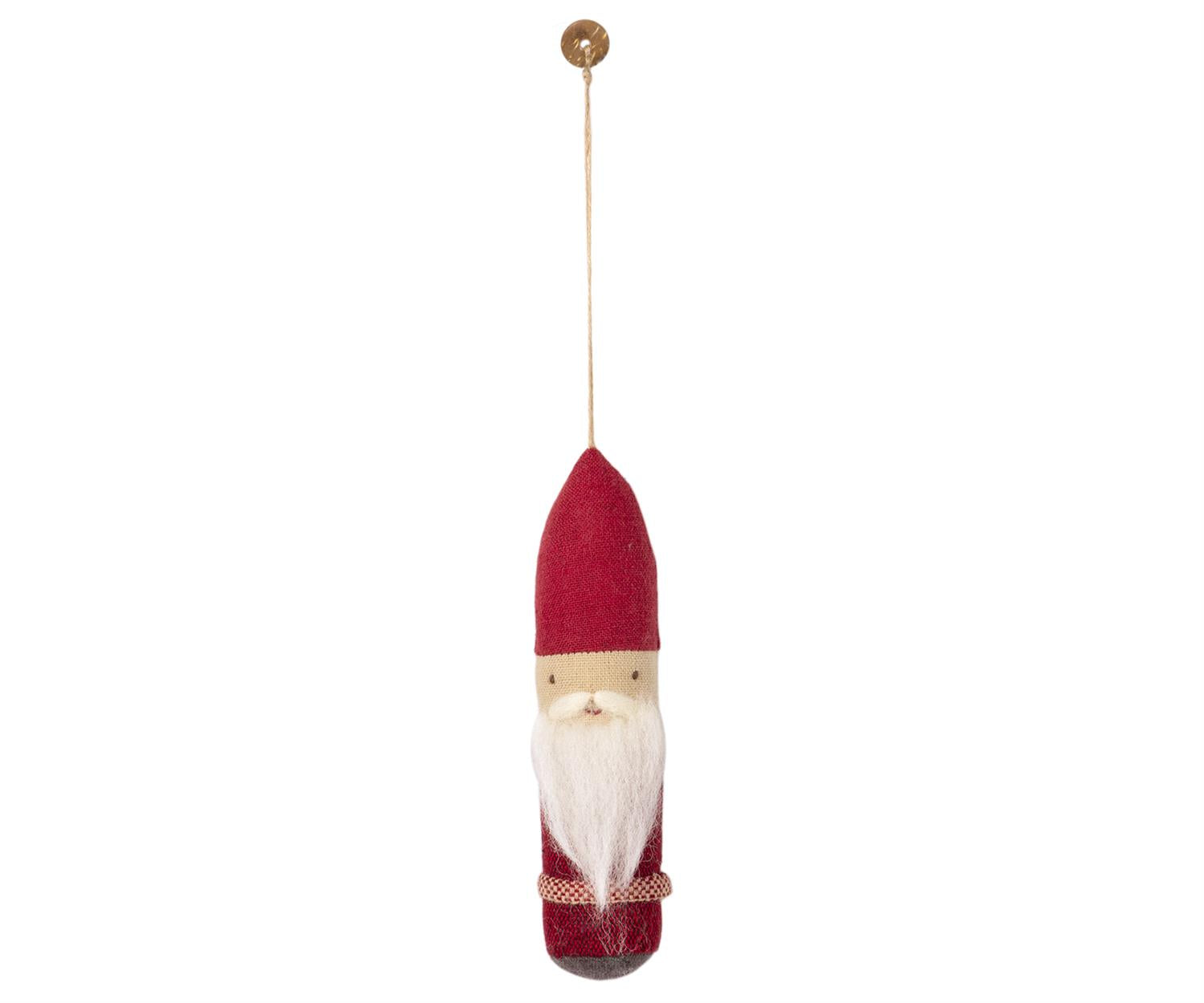 MAILEG Santa ornament,12cm,myk Rød