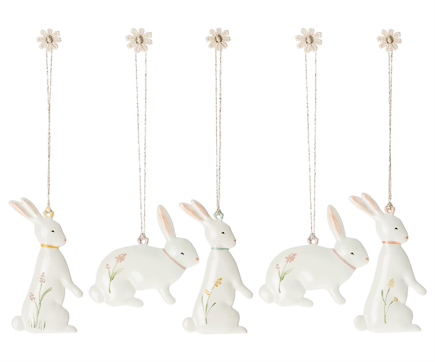 MAILEG Easter bunny ornaments,5pk Mint - Farmor Ingvarda