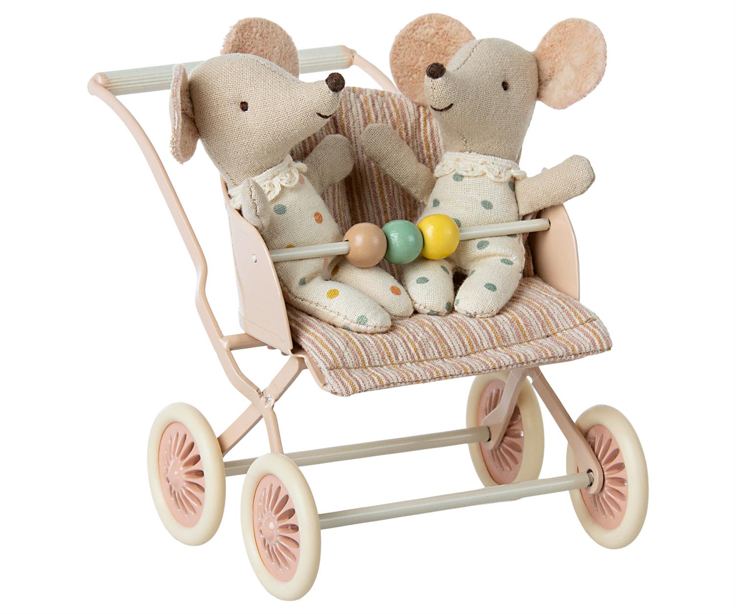 MAILEG Stroller, Baby mice Gammelrosa - Farmor Ingvarda